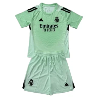 Real Madrid Målvaktsställ Barn 2025/26 Grön – Kortärmad Fotbollsställ med Shorts