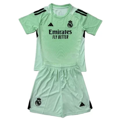 Real Madrid Målvaktsställ Barn 2025/26 Grön – Kortärmad Fotbollsställ med Shorts