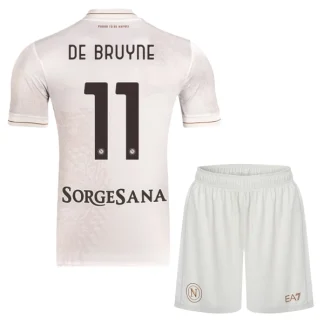SSC Napoli Barn Bortaställ 2025/26 – Kevin De Bruyne 11 – Kortärmad Fotbollströja + Shorts
