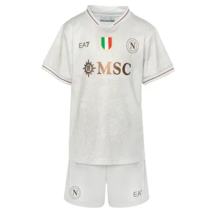 SSC Napoli Barn Bortaställ 2025/26 – Kortärmad Fotbollströja + Shorts