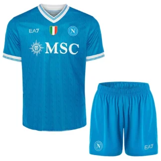 SSC Napoli Barn Hemmaställ 2025/26 – Kortärmad Fotbollsställ med Shorts