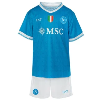 SSC Napoli Barn Hemmaställ 2025/26 – Kortärmad Fotbollströja + Shorts