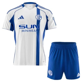 Schalke 04 Barn Bortaställ 2025/26 – Kortärmad Fotbollsställ med Shorts