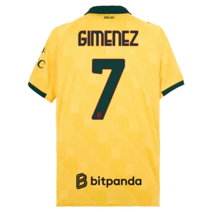 AC Milan Herr Tredjetröja 2025/26 – Santiago Gimenez 7 – Kortärmad Fotbollströja