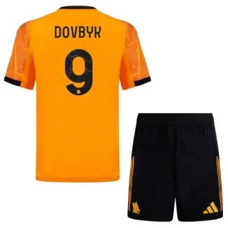 AS Roma Barn Bortaställ 2025/26 Artem Dovbyk 9 Kortärmad Tröja + Shorts
