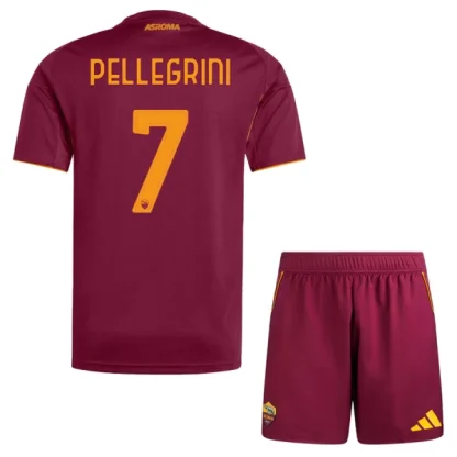 AS Roma Barn Hemmaställ 2025/26 – Lorenzo Pellegrini 7 – Kortärmad Fotbollströja + Shorts