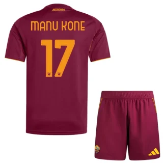 AS Roma Barn Hemmaställ 2025/26 – Manu Kone 17 – Kortärmad Fotbollströja + Shorts