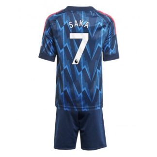 Arsenal Barn Bortaställ 2025/26 Bukayo Saka 7 Kortärmad Tröja + Shorts