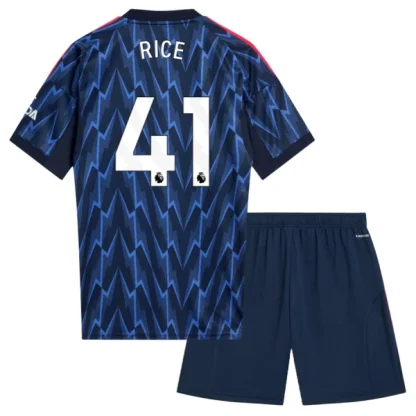 Arsenal Barn Bortaställ 2025/26 – Declan Rice 41 – Kortärmad Fotbollströja + Shorts