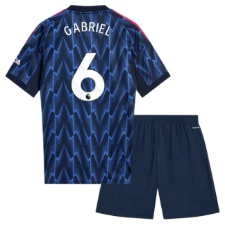 Arsenal Barn Bortaställ 2025/26 – Gabriel Magalhães 6 – Kortärmad Fotbollströja + Shorts