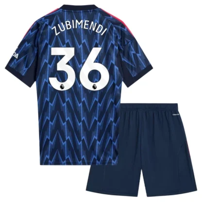 Arsenal Barn Bortaställ 2025/26 – Martín Zubimendi 36 – Kortärmad Fotbollströja + Shorts