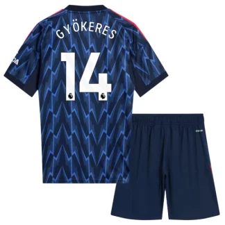 Arsenal Barn Bortaställ 2025/26 – Viktor Gyökeres 14 – Kortärmad Fotbollströja + Shorts