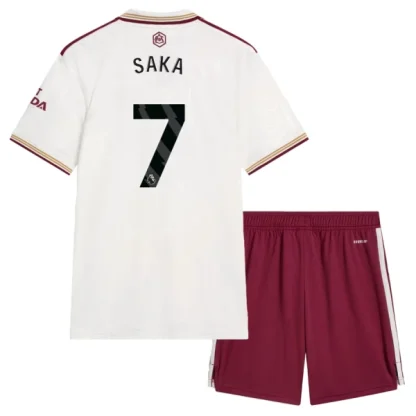 Arsenal Barn Tredjeställ 2025/26 – Bukayo Saka 7 – Kortärmad Fotbollströja + Shorts