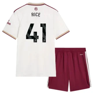 Arsenal Barn Tredjeställ 2025/26 – Declan Rice 41 – Kortärmad Fotbollströja + Shorts