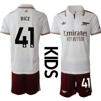 Arsenal Barn Tredjeställ 2025/26 Declan Rice 41 Kortärmad Tröja + Shorts