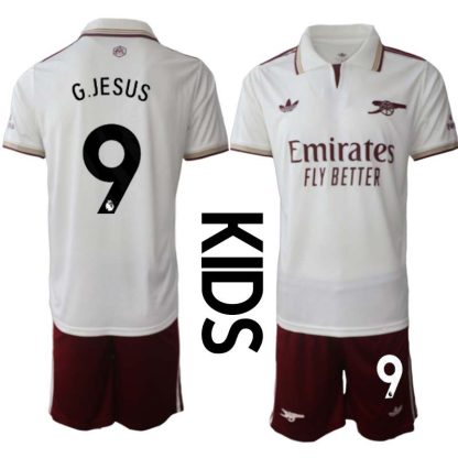 Arsenal Barn Tredjeställ 2025/26 Gabriel Jesus 9 Kortärmad Tröja + Shorts