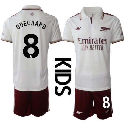 Arsenal Barn Tredjeställ 2025/26 Martin Ødegaard 8 Kortärmad Tröja + Shorts