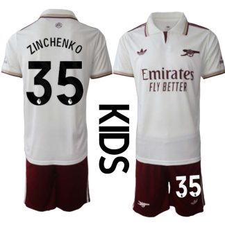 Arsenal Barn Tredjeställ 2025/26 Oleksandr Zinchenko 35 Kortärmad Tröja + Shorts