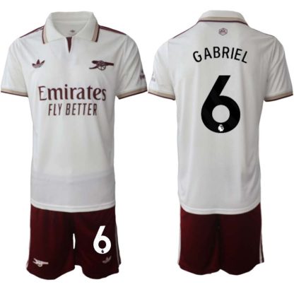 Arsenal Herr Tredjeställ 2025/26 – Gabriel Magalhães 6 – Kortärmad Fotbollströja + Shorts