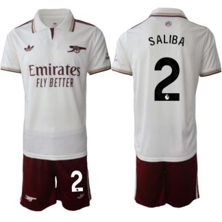 Arsenal Herr Tredjeställ 2025/26 – William Saliba 2 – Kortärmad Fotbollströja + Shorts