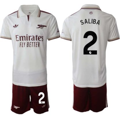Arsenal Herr Tredjeställ 2025/26 – William Saliba 2 – Kortärmad Fotbollströja + Shorts