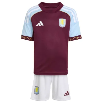 Aston Villa Barn Hemmaställ 2025/26 Kortärmad Tröja + Shorts