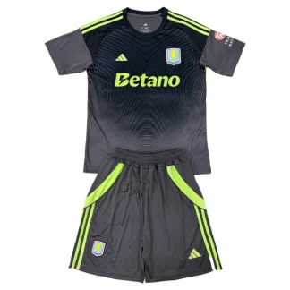 Aston Villa Målvaktsställ Barn 2025/26 Svart Kortärmad Tröja + Shorts