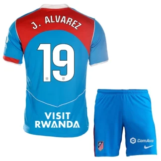Atlético Madrid Barn Tredjeställ 2025/26 Julián Álvarez 19 Kortärmad Tröja + Shorts