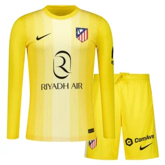 Atlético Madrid Målvaktsställ Barn 2025/26 Gul Långärmad Tröja + Shorts