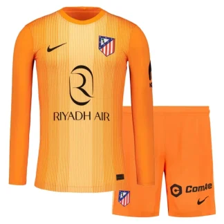 Atlético Madrid Målvaktsställ Barn 2025/26 Orange Långärmad Tröja + Shorts
