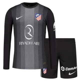 Atlético Madrid Målvaktsställ Barn 2025/26 Svart Långärmad Tröja + Shorts