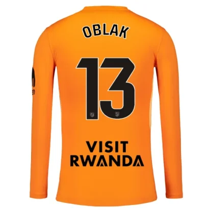 Atlético Madrid Målvaktströja Herr 2025-26 Jan Oblak 13 Orange Långärmad Fotbollströja