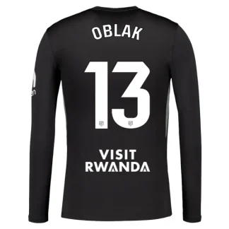 Atlético Madrid Målvaktströja Herr 2025-26 Jan Oblak 13 Svart Långärmad Fotbollströja