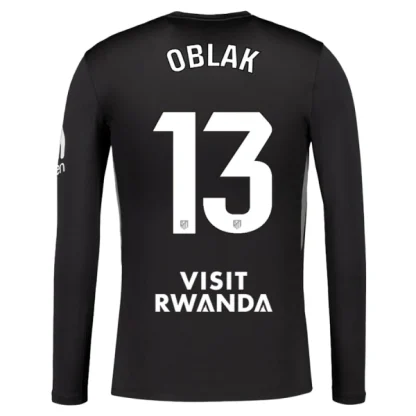 Atlético Madrid Målvaktströja Herr 2025-26 Jan Oblak 13 Svart Långärmad Fotbollströja