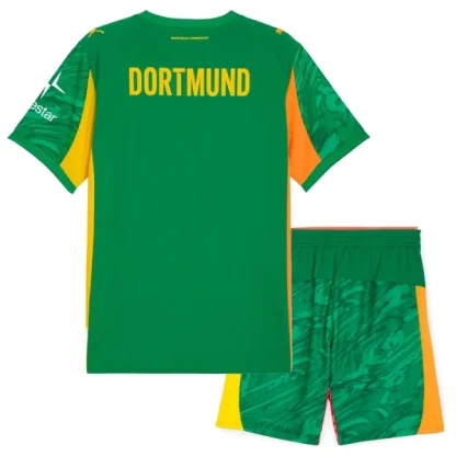 Borussia Dortmund Grön Målvaktsdräkt Barn 2025/26 – Kortärmad Fotbollströja + Shorts-1