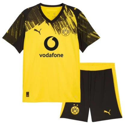 Borussia Dortmund Hemmaställ 2025/26 Barn Kortärmad Fotbollströja + Shorts