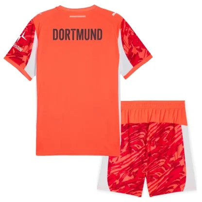 Borussia Dortmund Röd Målvaktsdräkt Barn 2025/26 – Kortärmad Fotbollströja + Shorts-1
