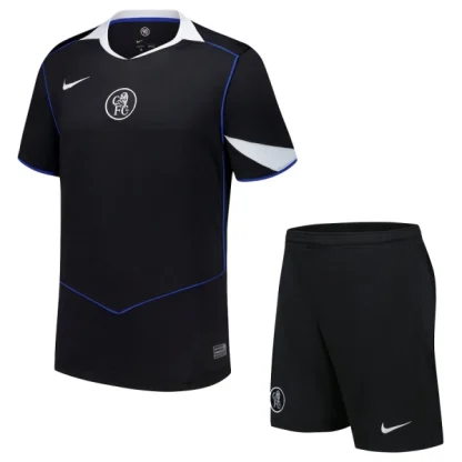 Chelsea FC Barn Tredjeställ 2025/26 – Kortärmad Fotbollströja + Shorts