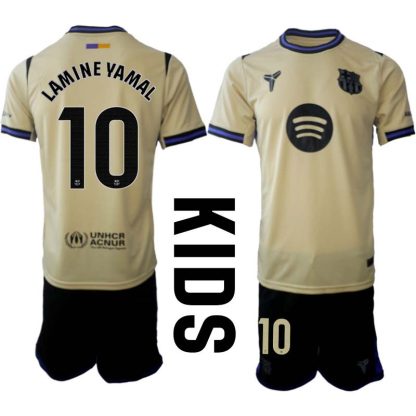 FC Barcelona Barn Bortaställ 2025/26 – Lamine Yamal 10 – Kortärmad Fotbollströja + Shorts