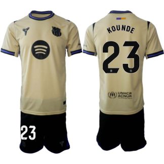 FC Barcelona Herr Bortaställ 2025/26 – Jules Kounde 23 – Kortärmad Fotbollströja + Shorts
