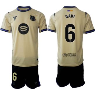 FC Barcelona Herr Bortaställ 2025/26 – Paez Gavi 6 – Kortärmad Fotbollströja + Shorts