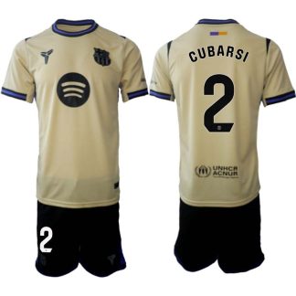 FC Barcelona Herr Bortaställ 2025/26 – Pau Cubarsí 2 – Kortärmad Fotbollströja + Shorts