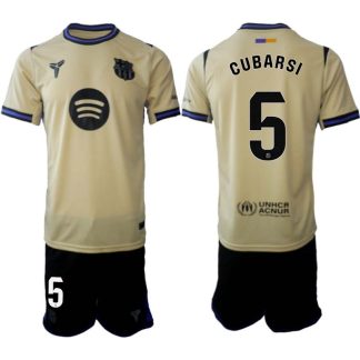 FC Barcelona Herr Bortaställ 2025/26 – Pau Cubarsí 5 – Kortärmad Fotbollströja + Shorts