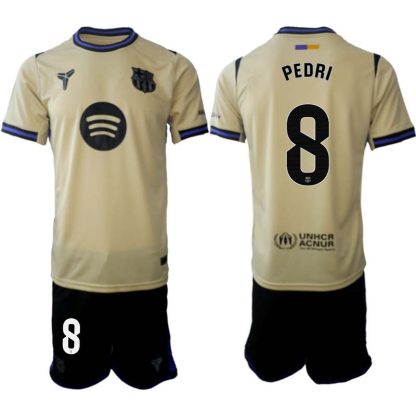 FC Barcelona Herr Bortaställ 2025/26 – Pedri Gonzalez 8 – Kortärmad Fotbollströja + Shorts