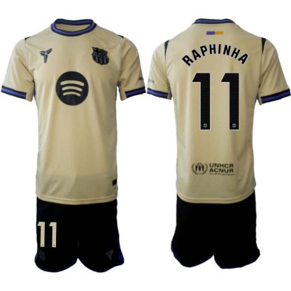 FC Barcelona Herr Bortaställ 2025/26 – Raphinha 11 – Kortärmad Fotbollströja + Shorts