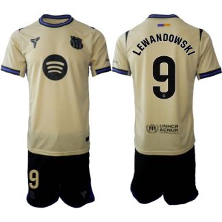 FC Barcelona Herr Bortaställ 2025/26 – Robert Lewandowski 9 – Kortärmad Fotbollströja + Shorts