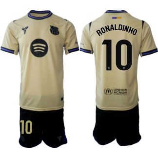 FC Barcelona Herr Bortaställ 2025/26 – Ronaldinho 10 – Kortärmad Fotbollströja + Shorts