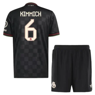 FC Bayern München Barn Tredjeställ 2025/26 – Joshua Kimmich 6 – Kortärmad Fotbollströja + Shorts