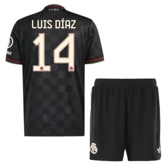 FC Bayern München Barn Tredjeställ 2025/26 – Luis Díaz 14 – Kortärmad Fotbollströja + Shorts