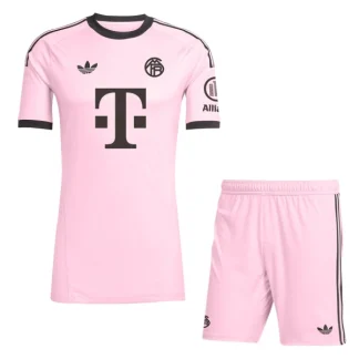 FC Bayern München Målvaktsställ Barn 2025/26 Rosa Kortärmad Fotbollströja + Shorts